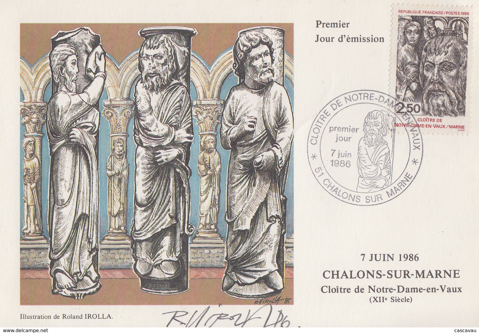 Carte  Maximum  1er  Jour    Cloitre    NOTRE - DAME  En   VAUX     CHALONS  SUR   MARNE   1986 - 1980-1989