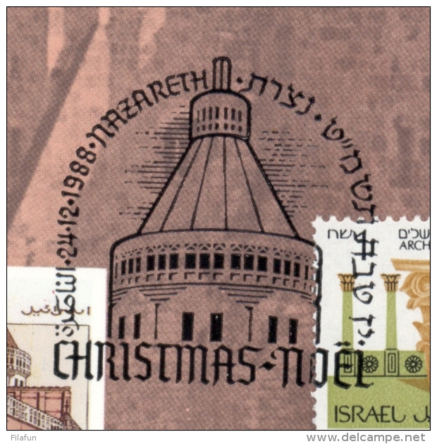 Israel - 1988 - Souvenir Leaf Christmas-Noël - Brieven En Documenten