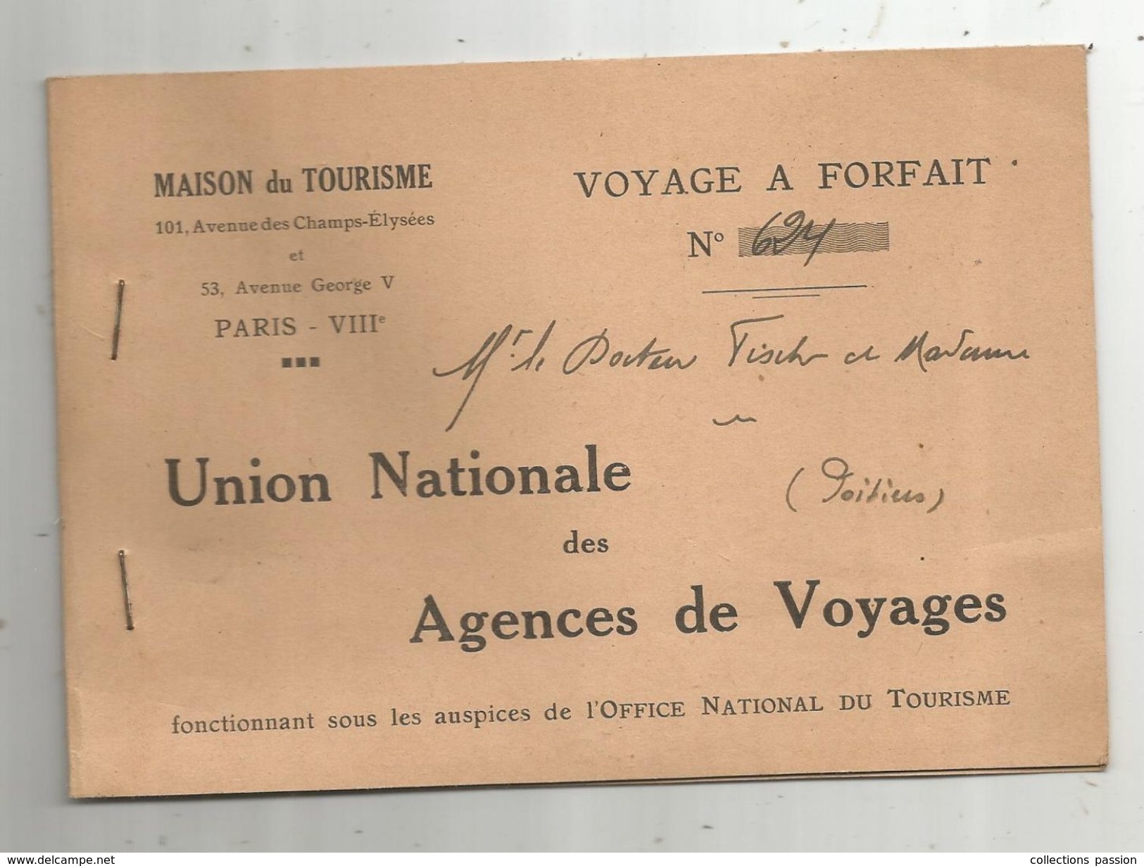 Carnet De Voyage à Forfait ,1934 , Excursion Au Portugal , Maison Du Tourisme ,Paris , 3 Scans , Frais Fr : .1.95 E - Autres & Non Classés