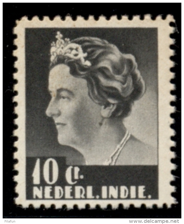 Nederlands Indië - 1933 - Proef 173d  - Wilhelmina 10 Cent Donkergrijs Middenstuk In Klein Formaat, Getand - Nederlands-Indië