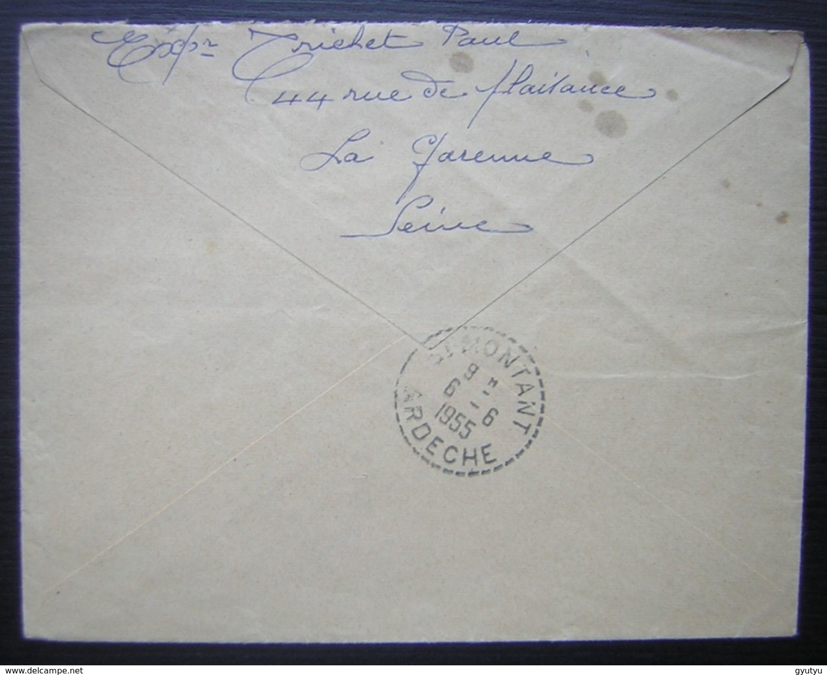 1955 La Garenne Colombes Cachet Hexagonal Sur Lettre Recommandée Pour Saint Montant (Ardèche) - 1921-1960: Modern Period