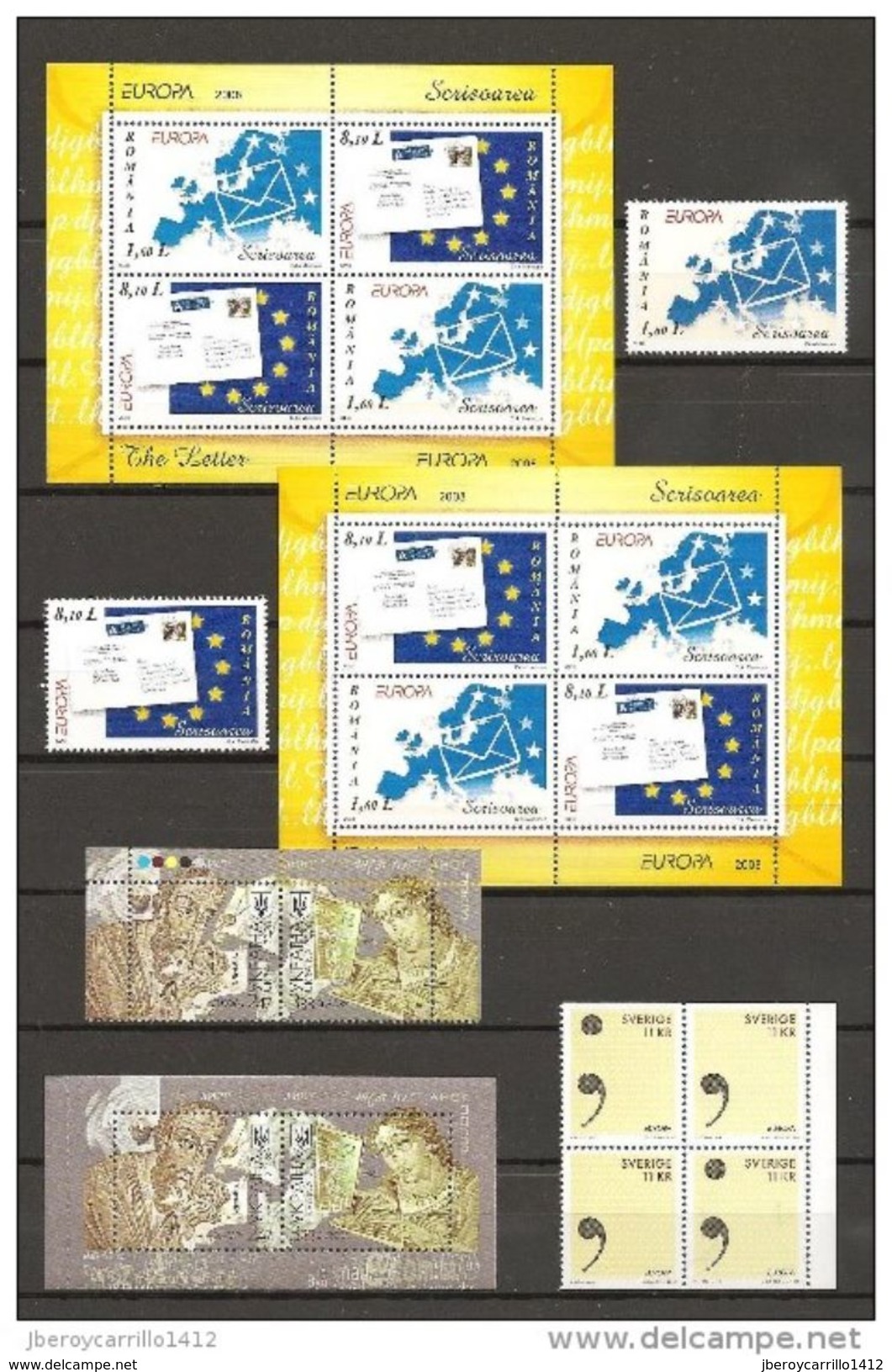 EUROPA 2008- “LA CARTA ESCRITA - DER BRIEF"- COLECCIÓN  MUY COMPLETA DE SELLOS y HOJITAS BLOQUE.- EMITEN 65 PAÍSES