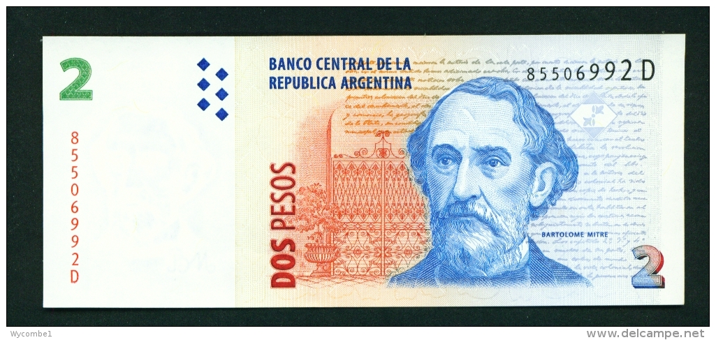 ARGENTINA  -  2002  2 Pesos  UNC Banknote - Argentinien