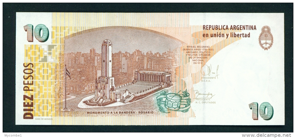 ARGENTINA  -  2003  10 Pesos  UNC Banknote - Argentina