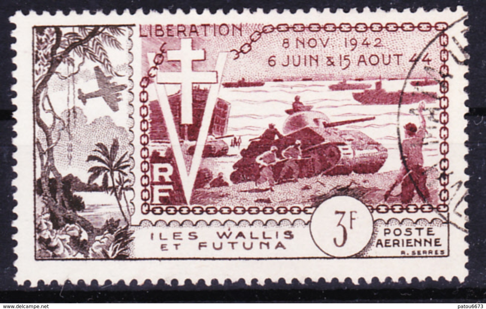 Wallis Et Futuna 1954 Airmail Liberty Anniversary ( Yv PA 14 ) Used Very Fine - Oblitérés