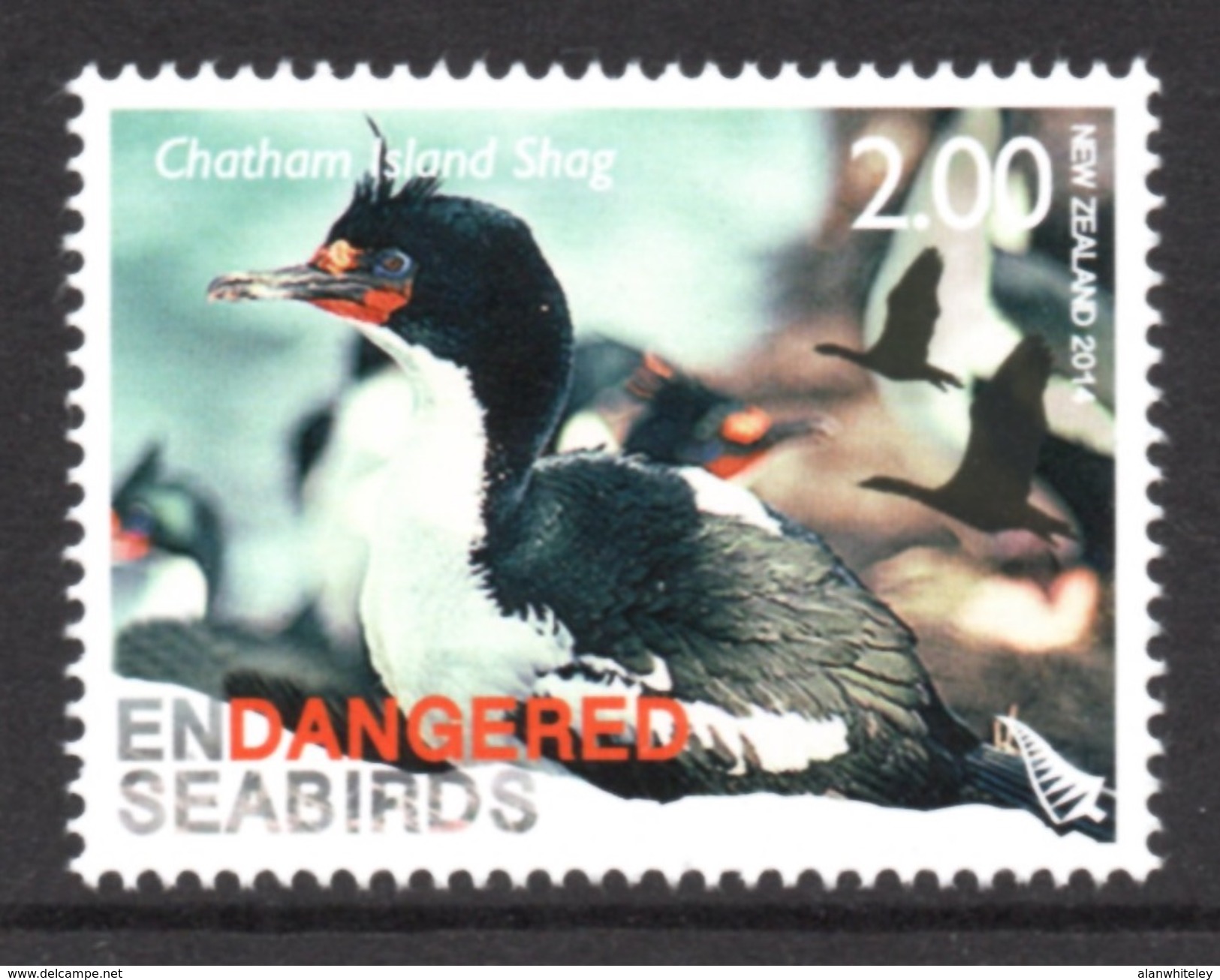 NEW ZEALAND 2014 Endangered Seabirds NZD2.00 Shag: Single Stamp UM/MNH - Nuovi