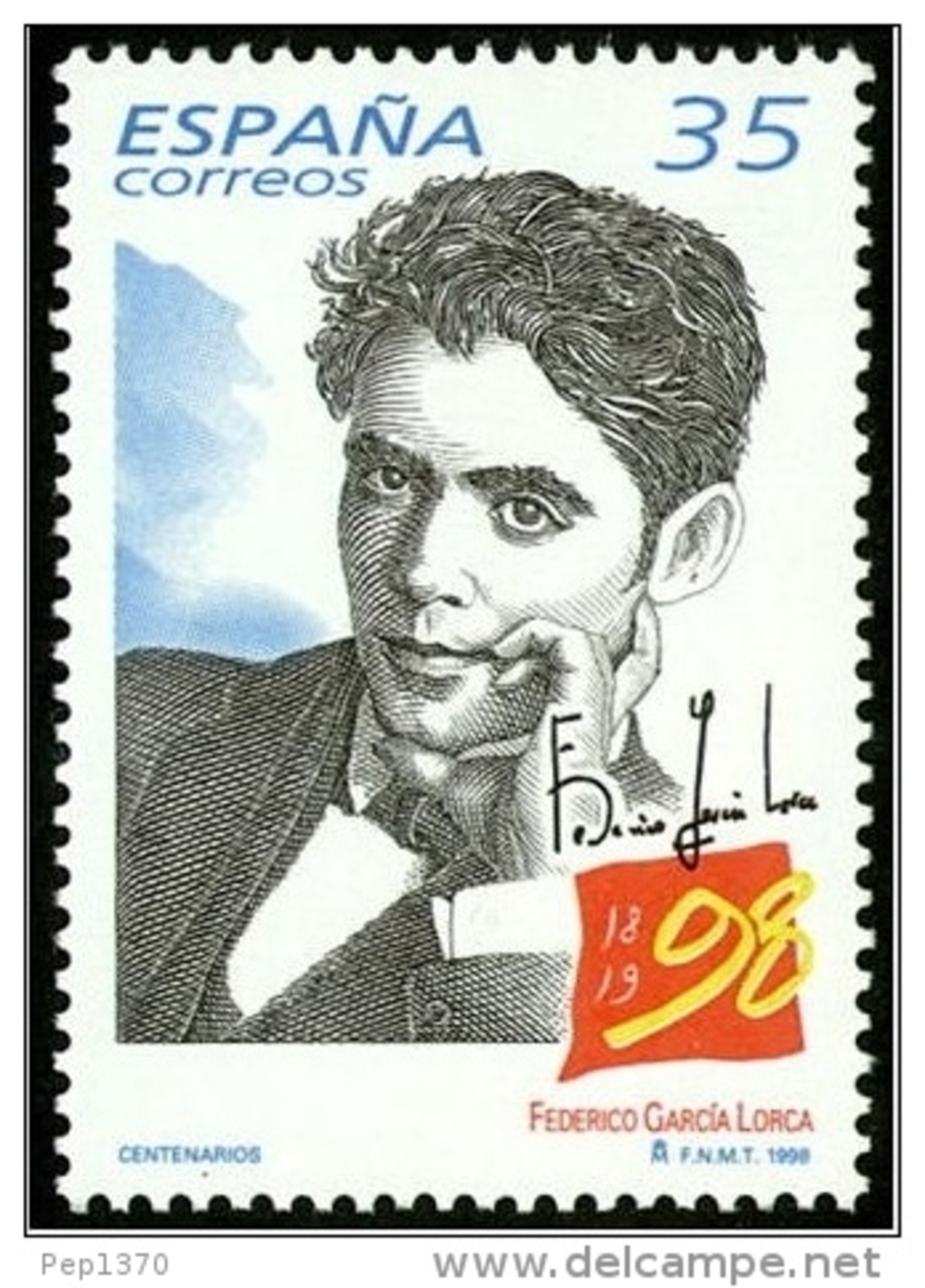 ESPÁÑA 1998 - 4º CENTENARIO DEL NACIMIENTO DE FEDERICO GARCIA LORCA - LITERATURA - Edifil 3549 - Yvert 3122 - Nuevos