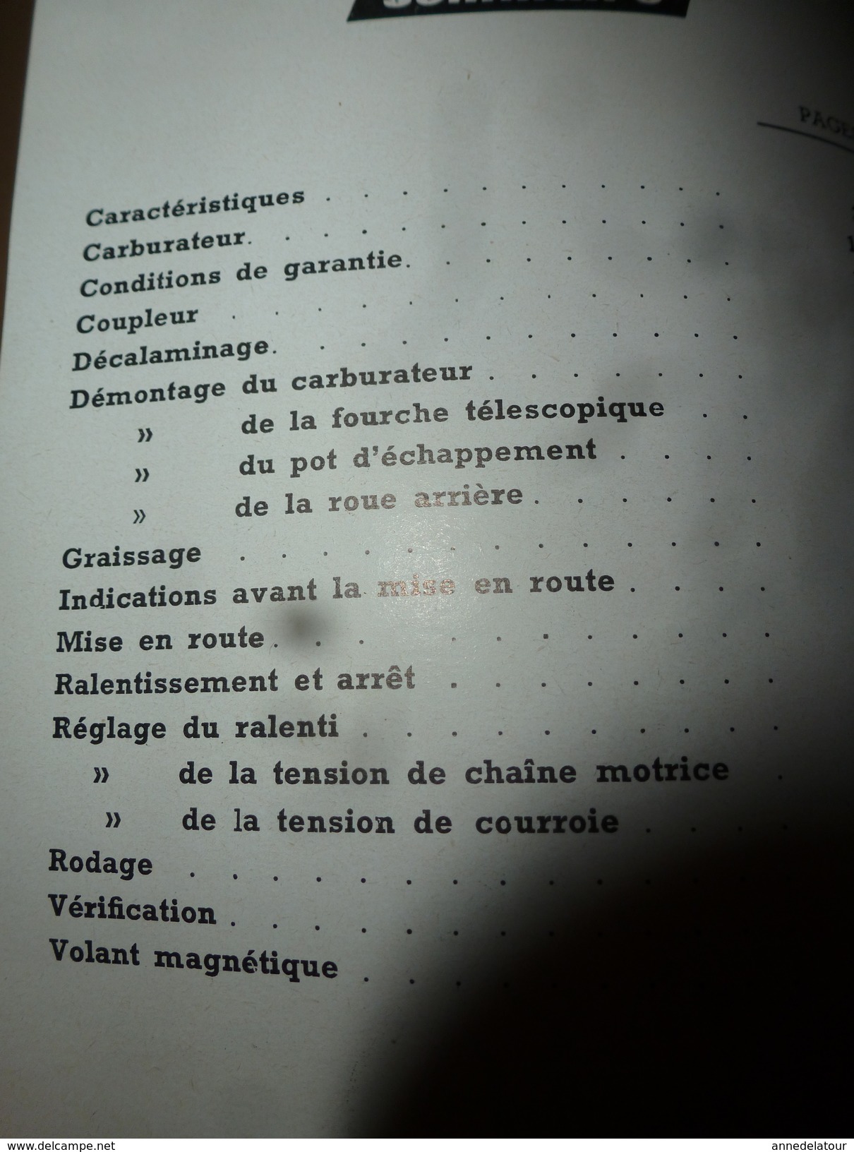 1950- 1960  Notice d'ENTRETIEN pour CYCLOMOTEUR  2 TEMPS  BB PEUGEOT MONOVITESSE