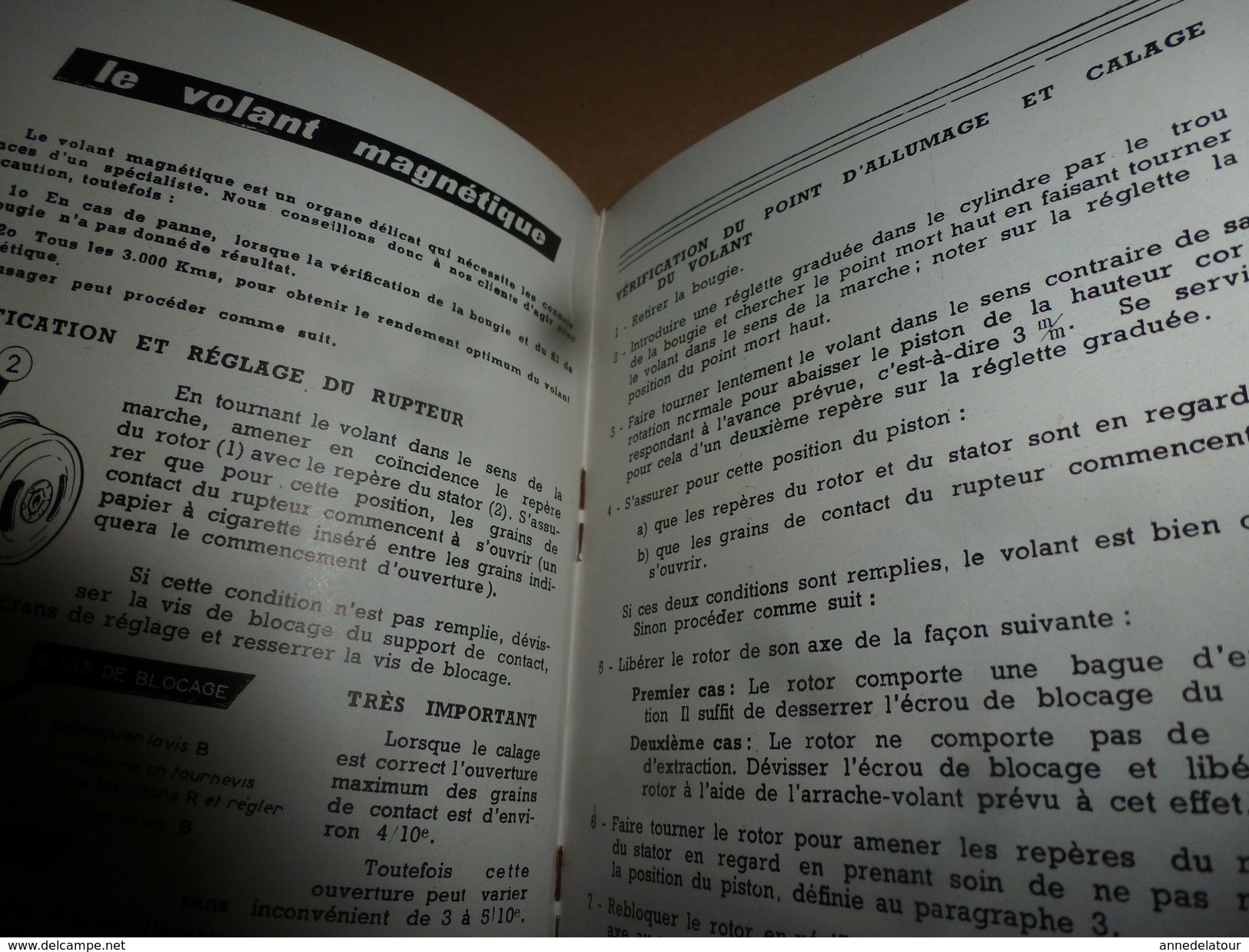 1950- 1960  Notice d'ENTRETIEN pour CYCLOMOTEUR  2 TEMPS  BB PEUGEOT MONOVITESSE