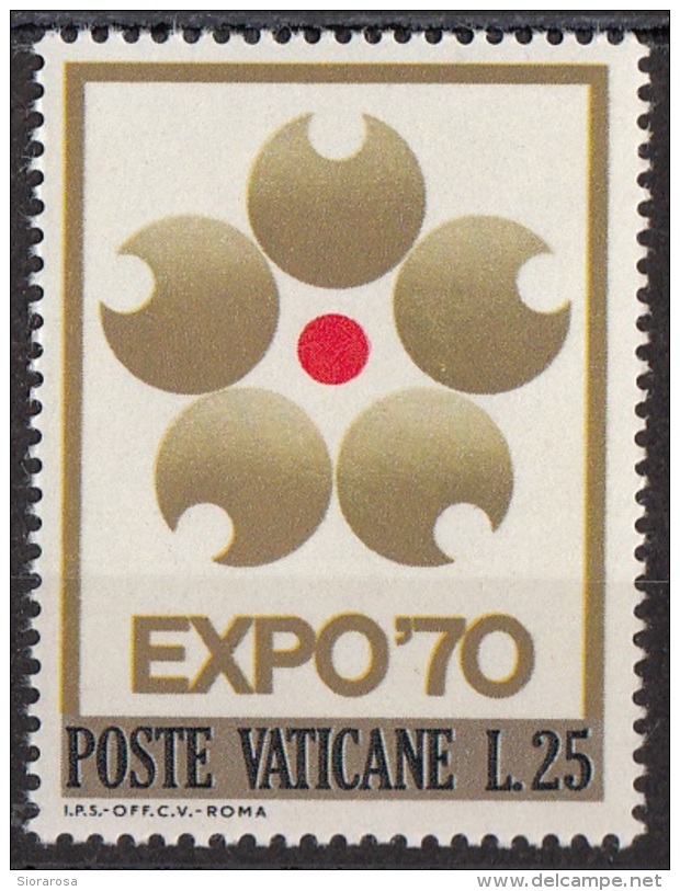 479 Vaticano 1970 Emblema Expo Osaka '70 MNH - Stamps