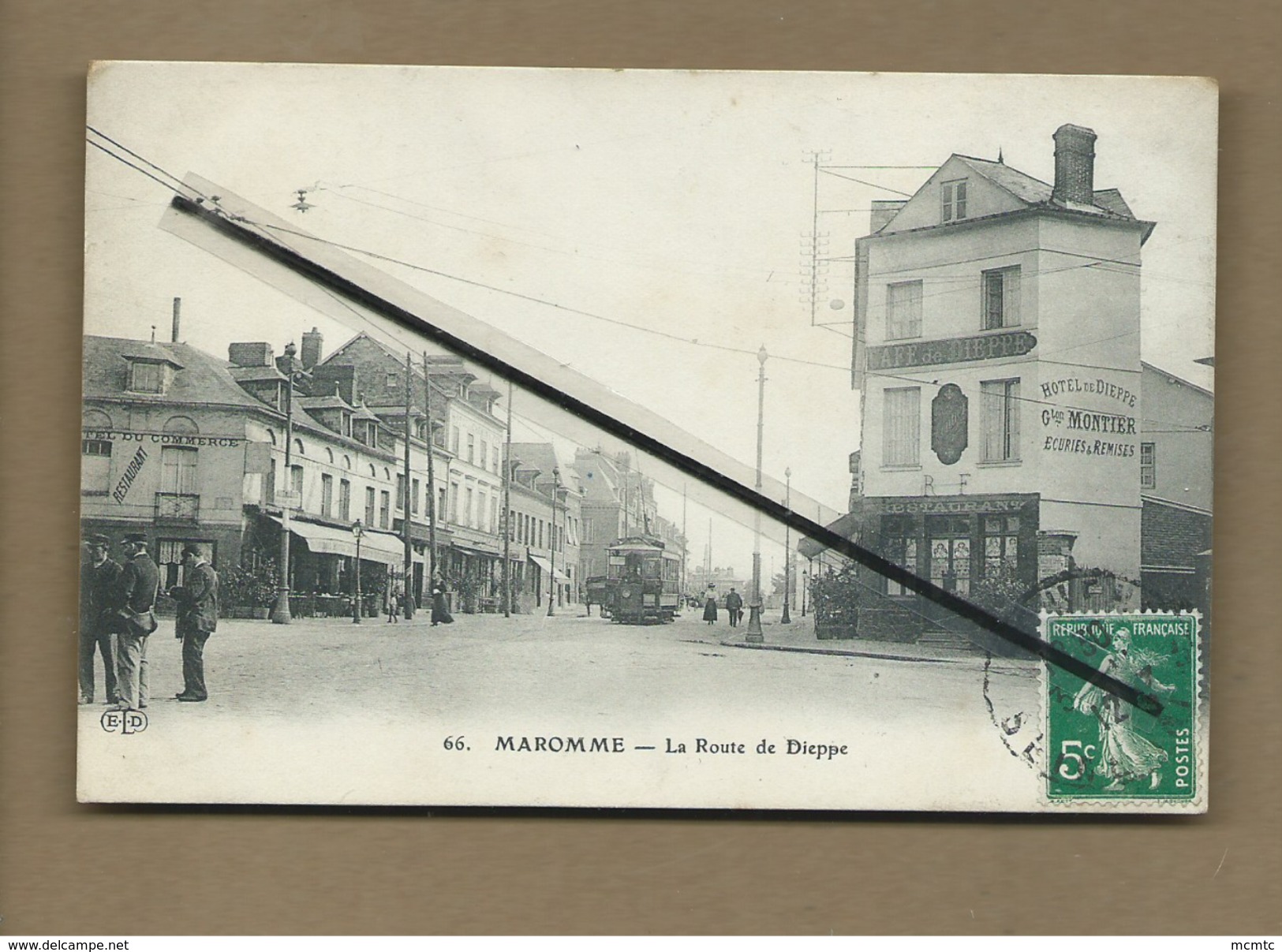 CPA  - Maromme  -  La Route De Dieppe  -  (tramway , Café De Dieppe ) - Maromme
