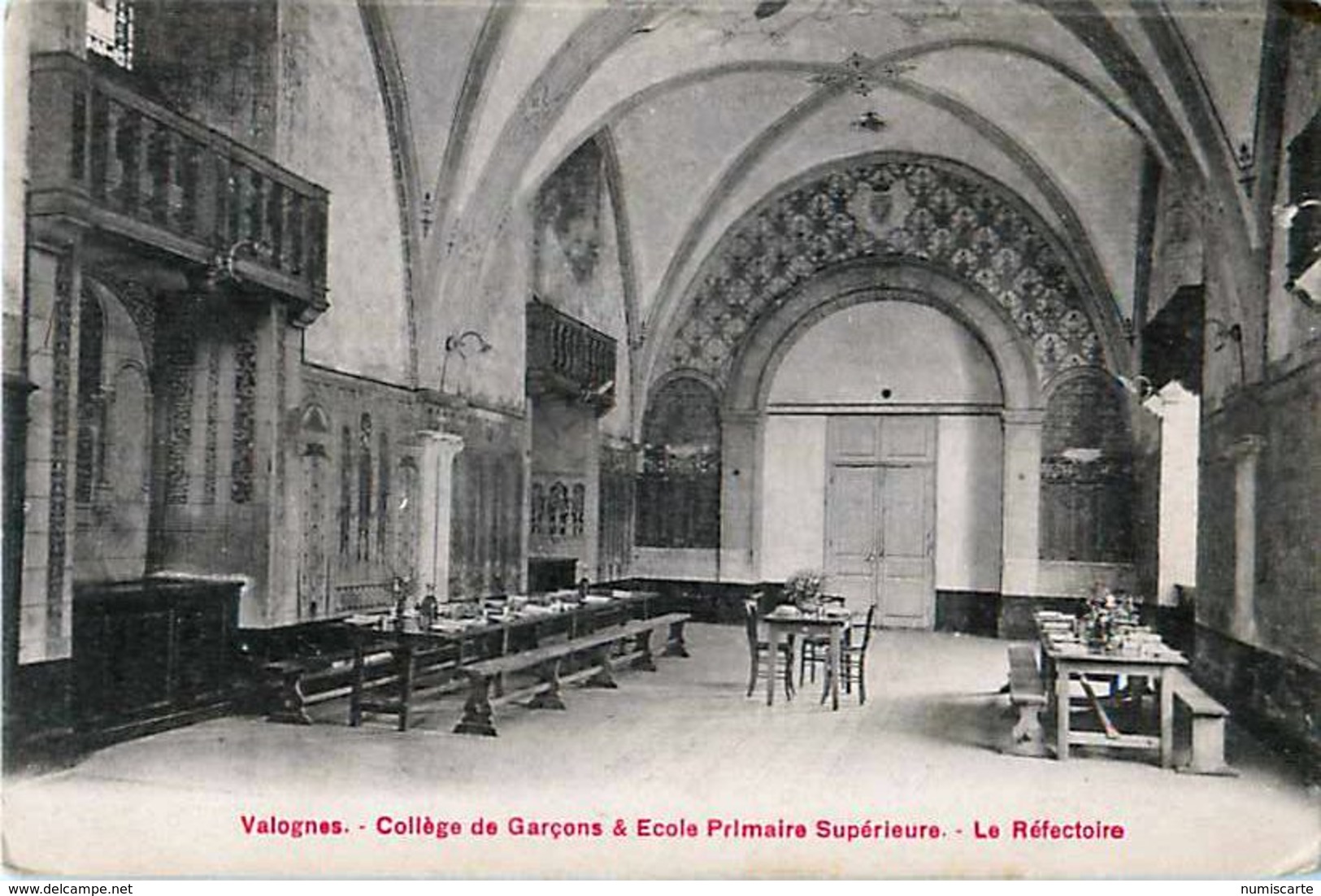 Cpa VALOGNES 50 Collège De Garçons & Ecole Primaire Supérieure - Le Réfectoire - Valognes