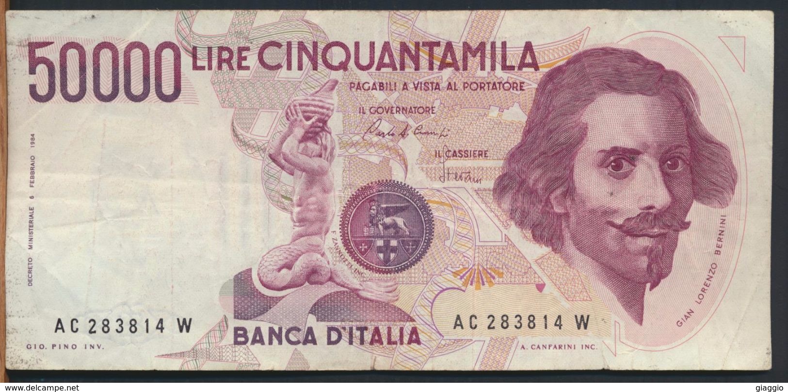 °°° ITALIA - 50000 LIRE BERNINI I° TIPO 01/12/1986 SERIE AC °°° - 50000 Lire