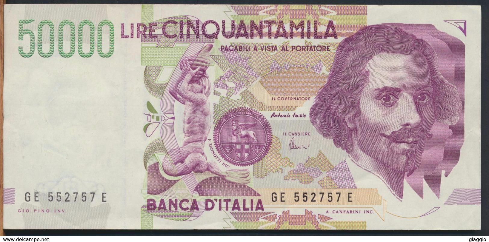 °°° ITALIA - 50000 LIRE BERNINI II° TIPO 24/06/1999 SERIE PA °°° - 50.000 Lire