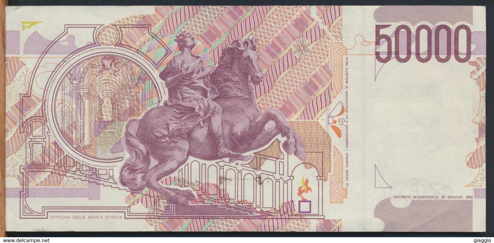 °°° ITALIA - 50000 LIRE BERNINI II° TIPO 24/06/1999 SERIE PA °°° - 50.000 Lire