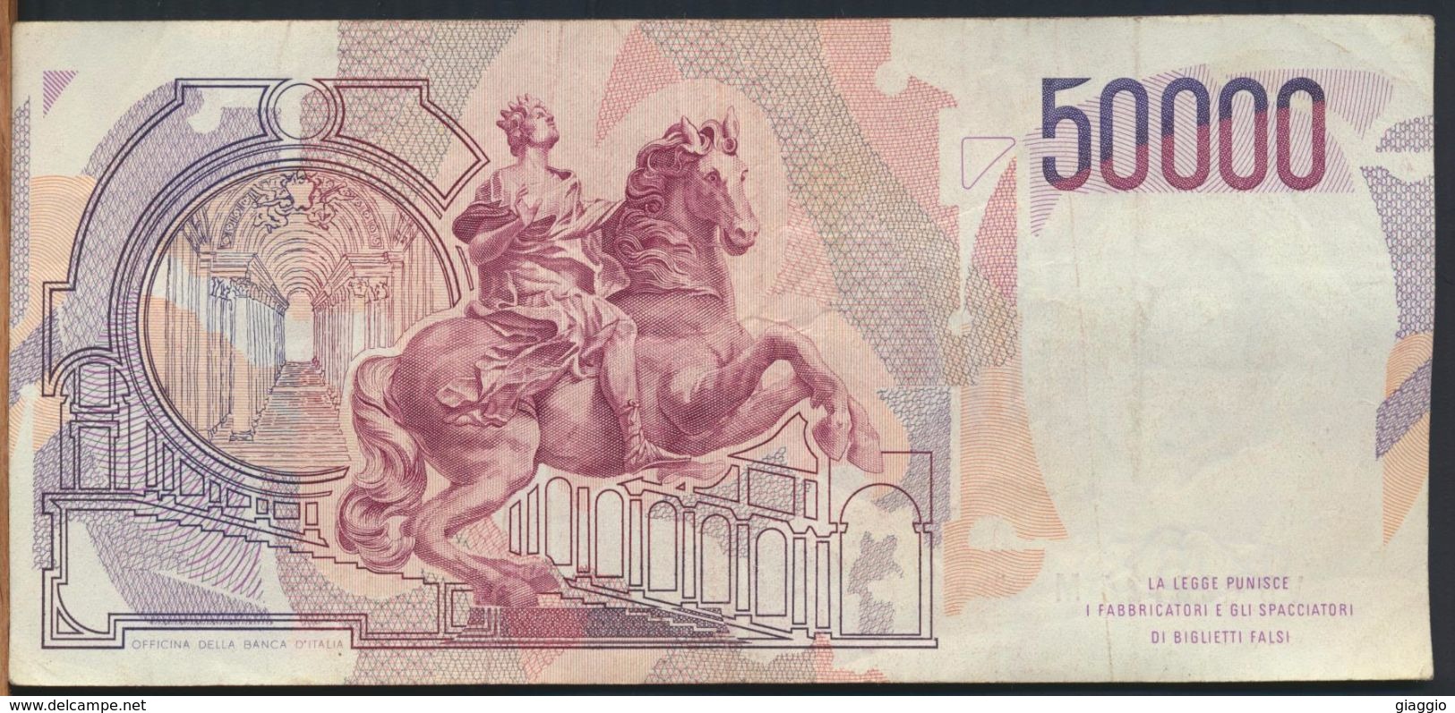 °°° ITALIA - 50000 LIRE BERNINI I° TIPO 25/01/1990 SERIE VD °°° - 50000 Liras