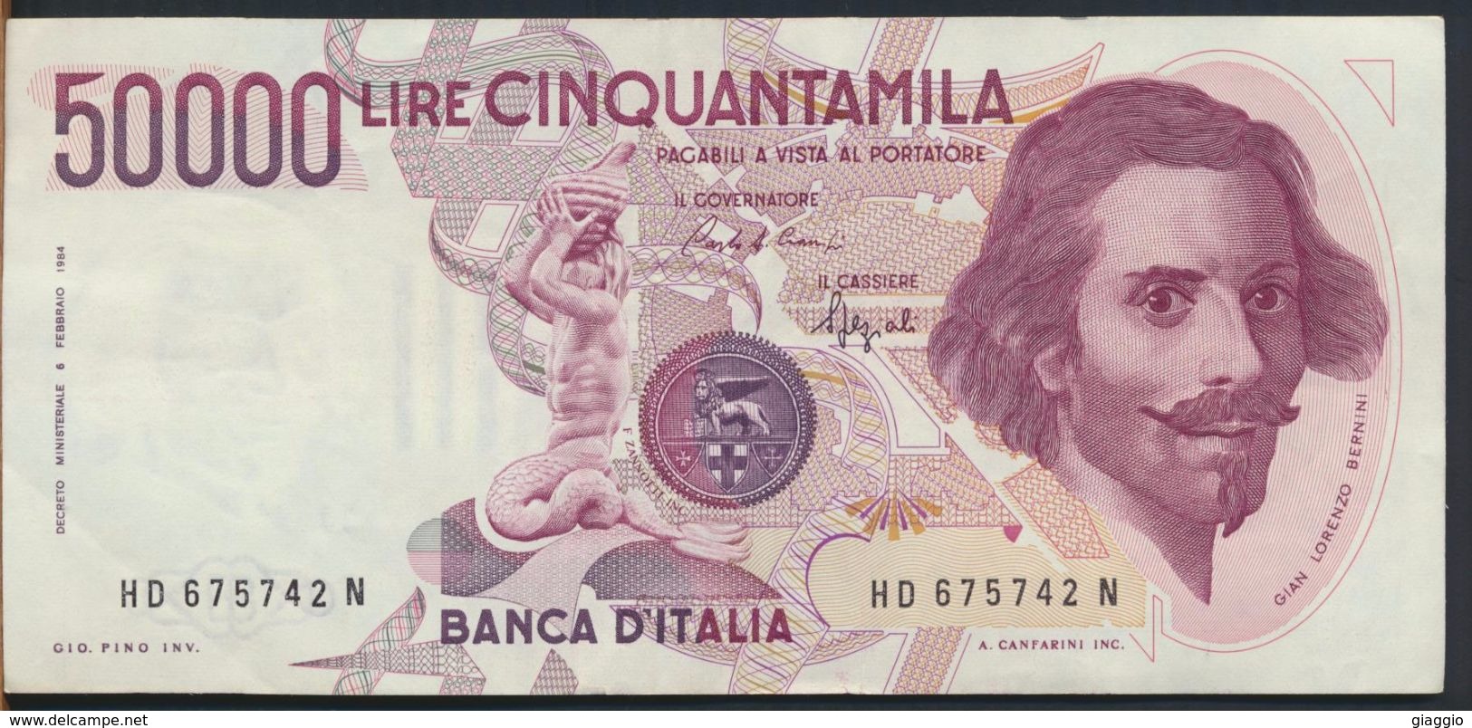 °°° ITALIA - 50000 LIRE BERNINI I° TIPO 25/01/1990 SERIE HD °°° - 50000 Liras