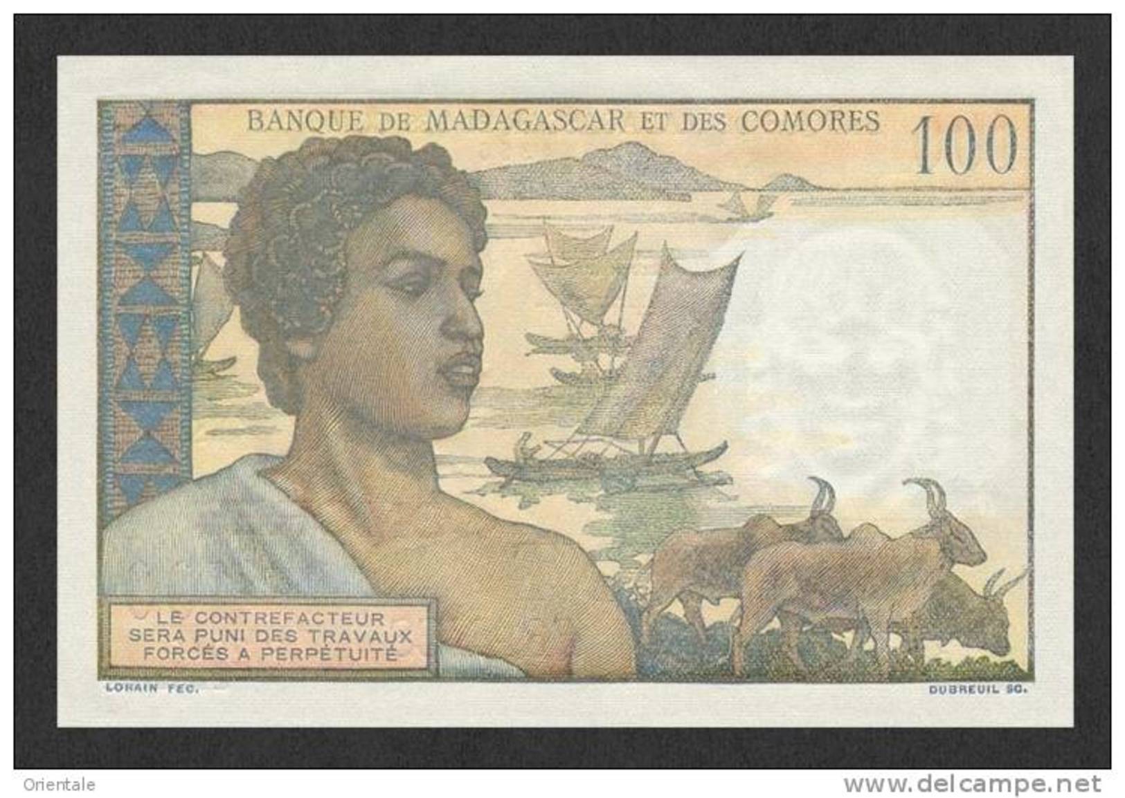 COMOROS P.  3b 100 F 1963 UNC - Comoros