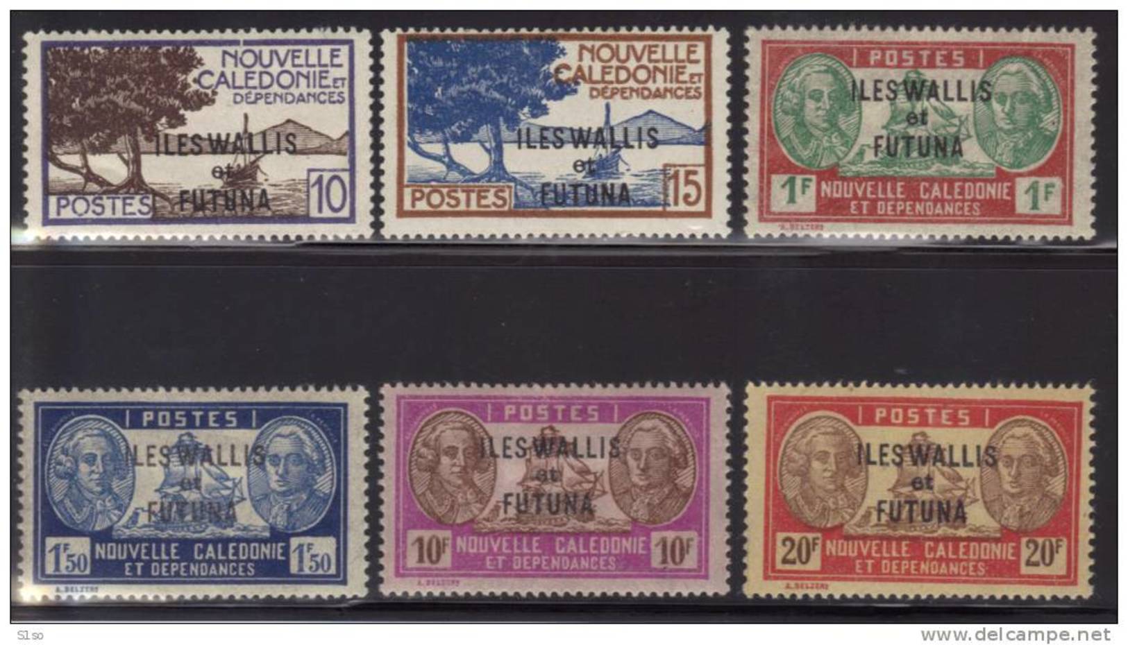 WALLIS Et FUTUNA 1944   Lot  Poste Yvert Série  N° 125 / 126 /127 / 128 / 129 / 130 Neufs Avec Charnières - Unused Stamps