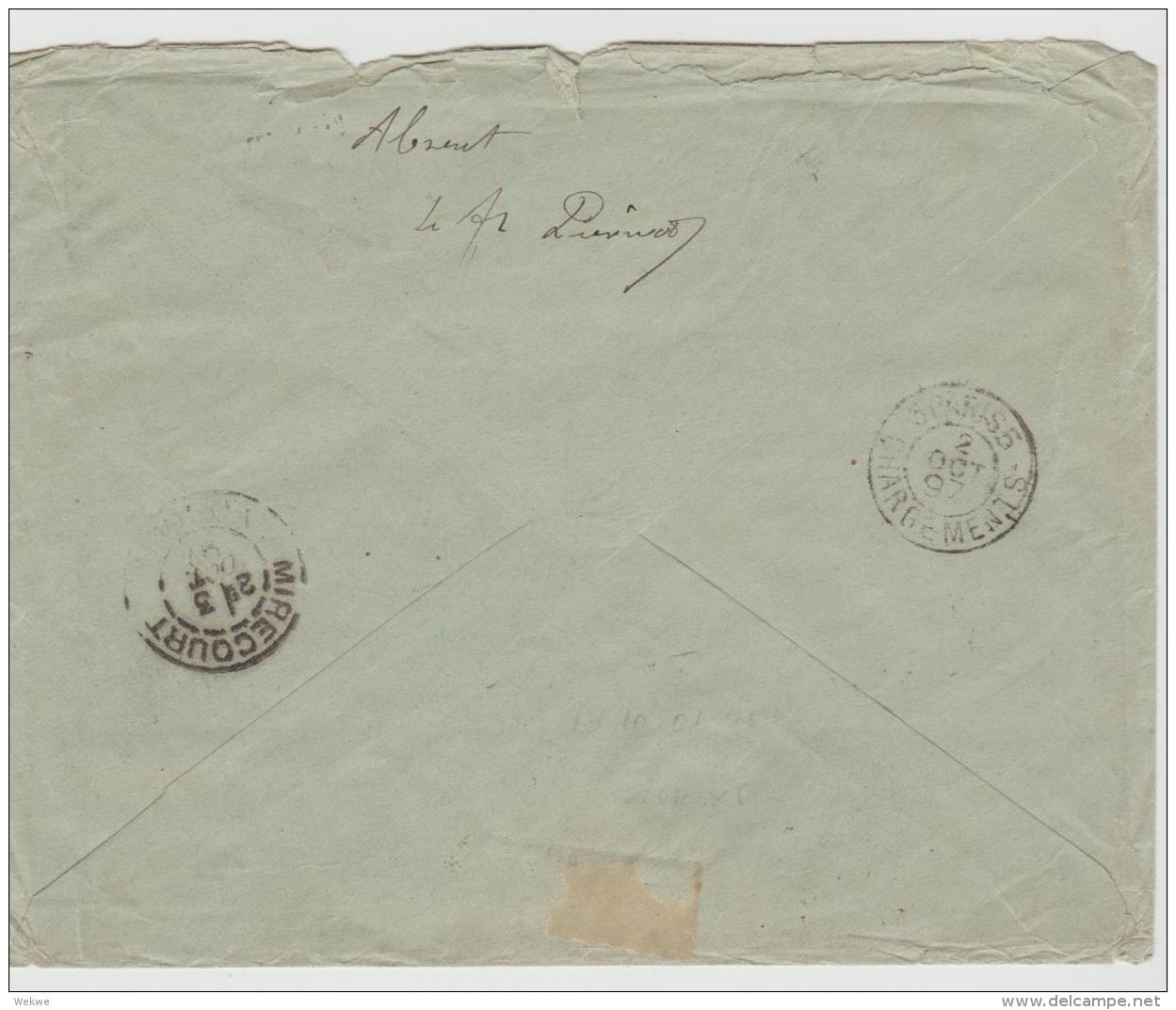 Arg001 / ARGENTINIEN -  Einschreiben AR Per Franz. Schiffspost 1897 (5-er Streifen) - Briefe U. Dokumente