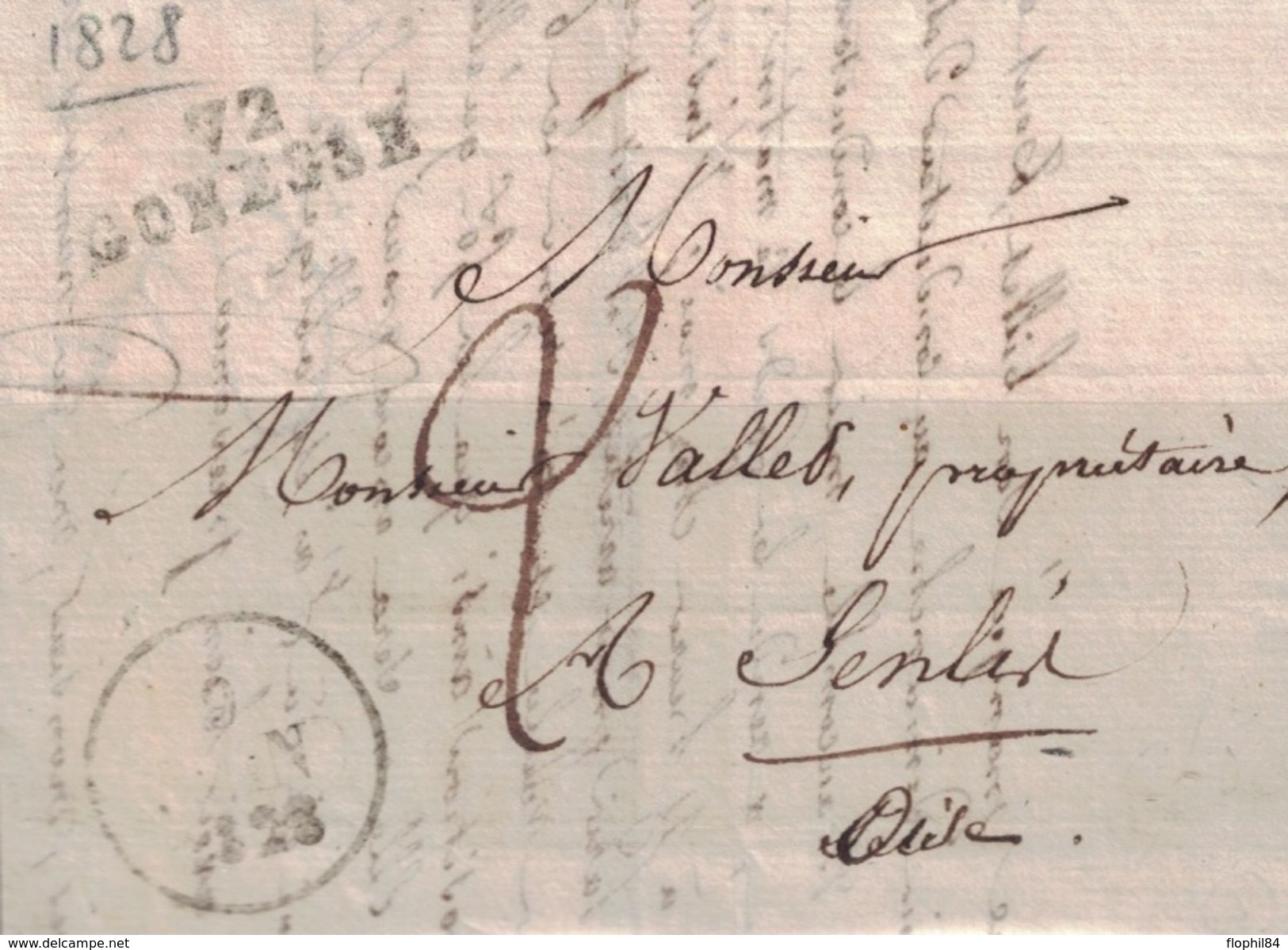 SEINE ET OISE - 72 GONESSE - LE 9 JUIN 1828 - LETTRE AVEC TEXTE ET SIGNATURE.( P1) - 1801-1848: Précurseurs XIX