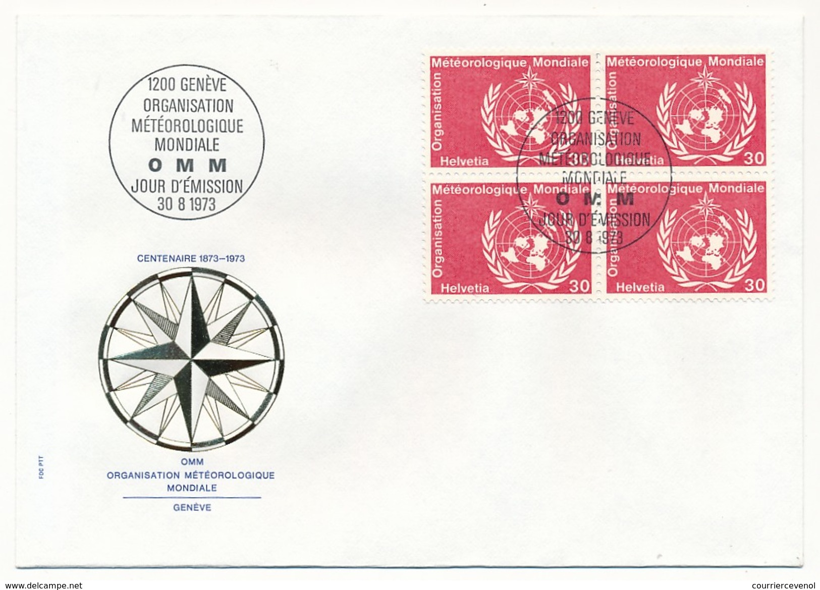 SUISSE - 8 Enveloppes FDC - Organisation Météorologique Mondiale 1973 (Timbres De Service) - Protezione Dell'Ambiente & Clima