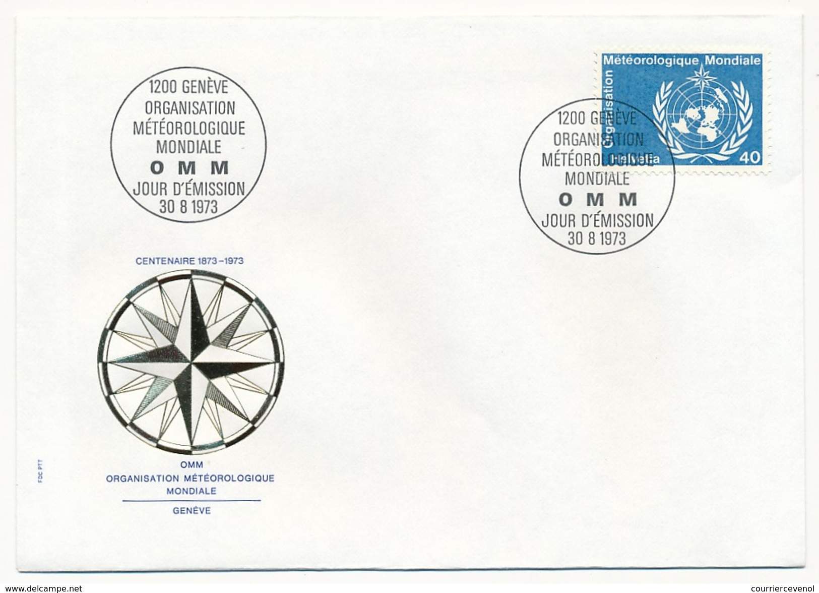 SUISSE - 8 Enveloppes FDC - Organisation Météorologique Mondiale 1973 (Timbres De Service) - Environment & Climate Protection