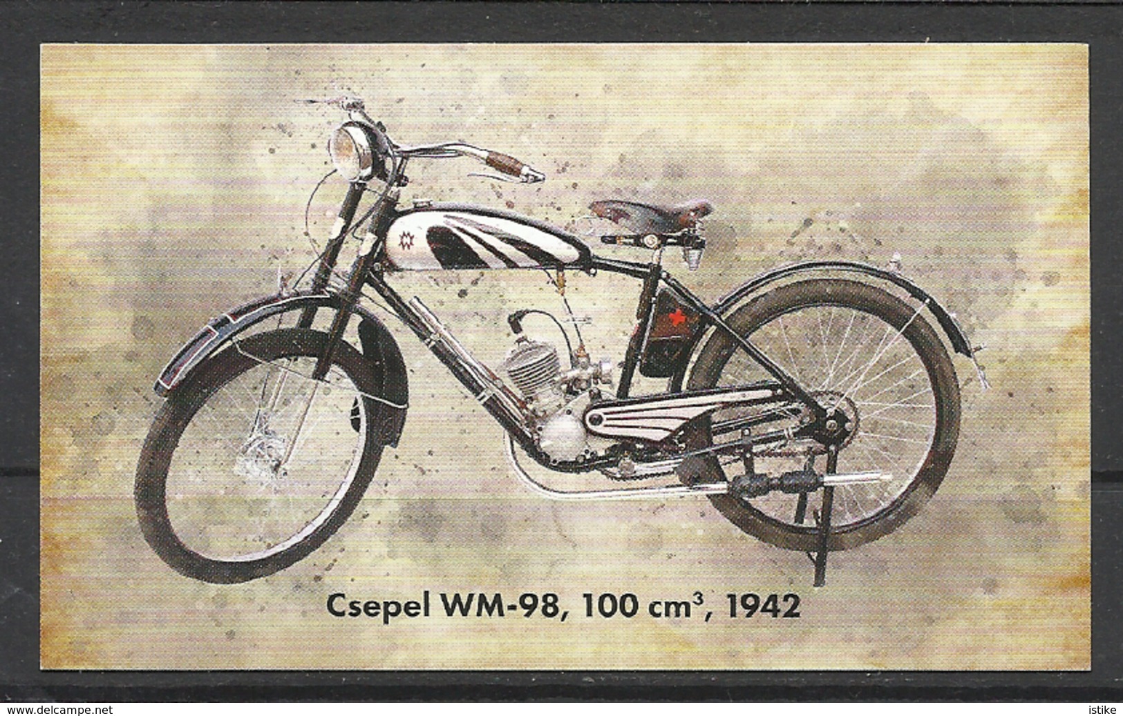 Hungary, "Csepel WM-98" Motorbike,1942, 100 ㎠, 2018. - Small : 2001-...