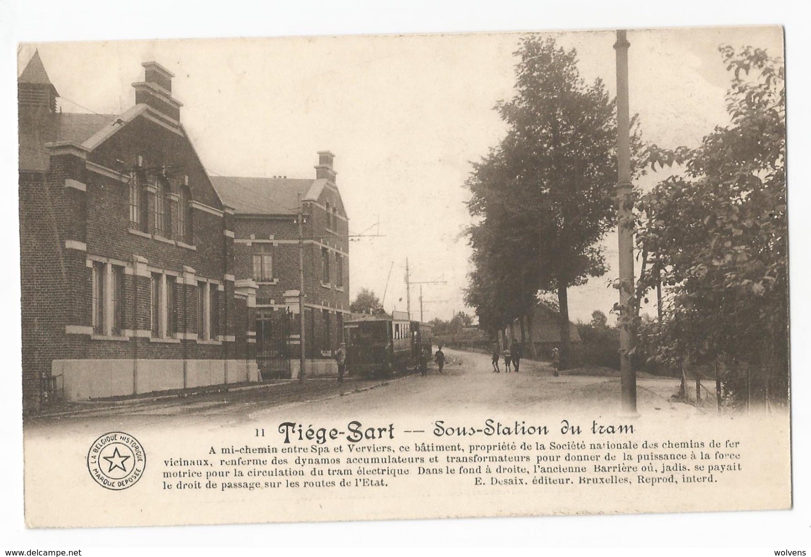 Tiège Sart Sous Station Du Tram Entre Spa Et Verviers Carte Postale Ancienne Tramway Sart-Tiège - Aywaille