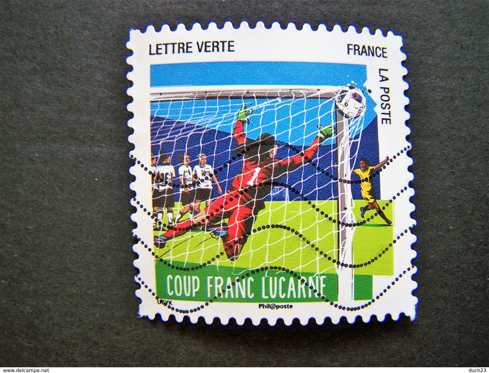 N° 1281 COUP FRANC LUCARNE OBLITERE ANNEE 2016 SERIE DU CARNET LES 10 PLUS BEAUX GESTES DES FOOTBALLEURS AUTOCOLLANT - Oblitérés