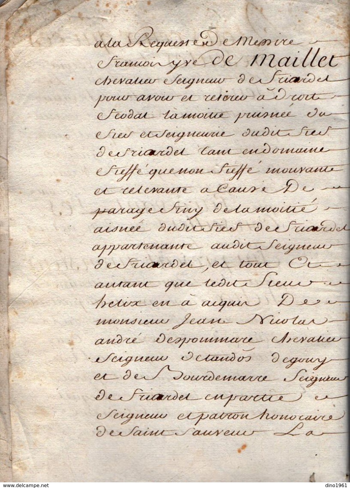 VP11.435 - ROUEN - Acte De 1765 - Entre Mrs G. HELIX Ecuyer Avocat à ORBEC & F.de MAILLET Chevalier Seigneur De FRIARDEL - Seals Of Generality