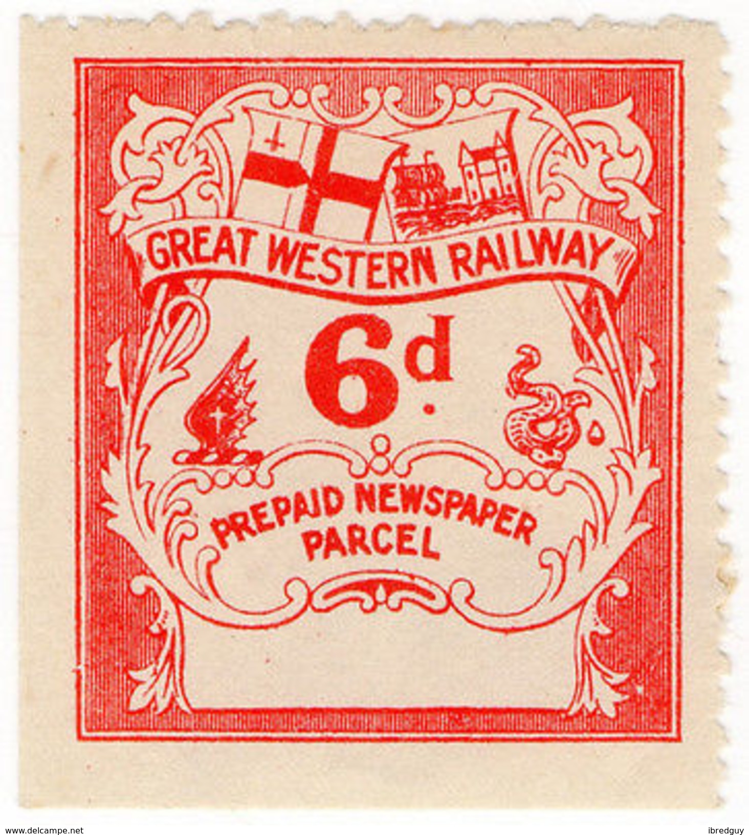 (I.B) Great Western Railway : Newspaper Parcel 6d - Unclassified