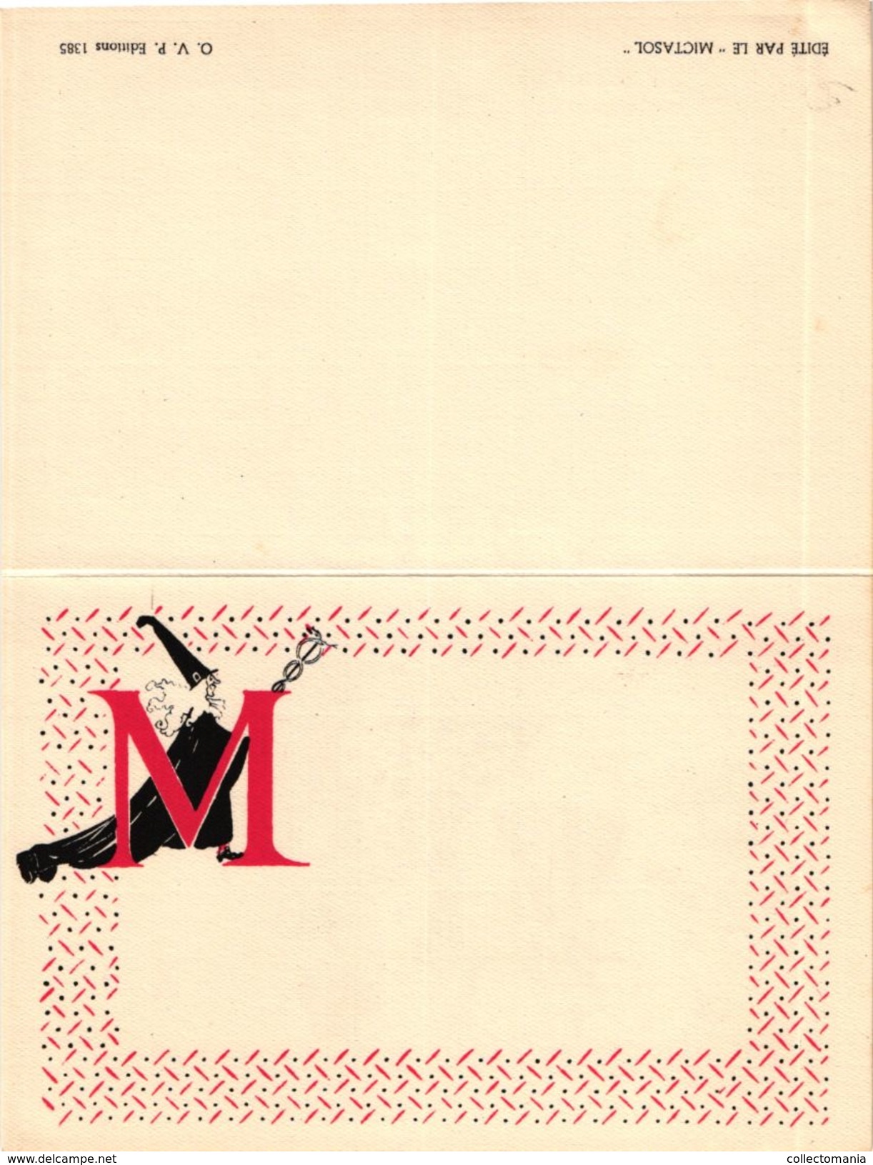 3 Cartes Menus PUB Mictasol   Illustrateur Roger Cartier    L'Offerande à Priape    Croisade   Misanthrope - Menus