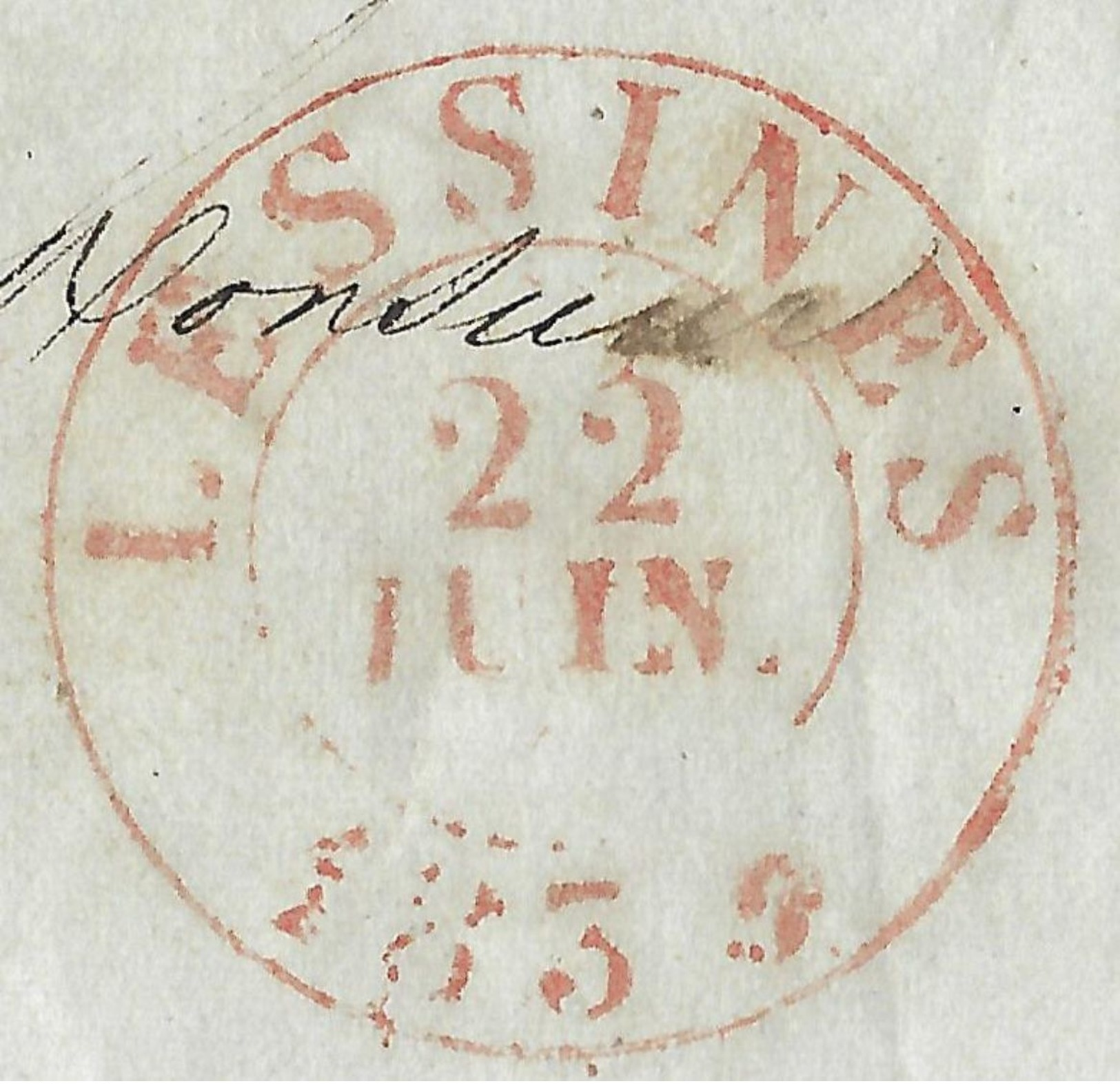 _6Rv-979: Briefstuk (zonder Inhoud) : Verstuurd Uit LESSINES 22 JUIN 1934 > Hamme - 1830-1849 (Belgique Indépendante)
