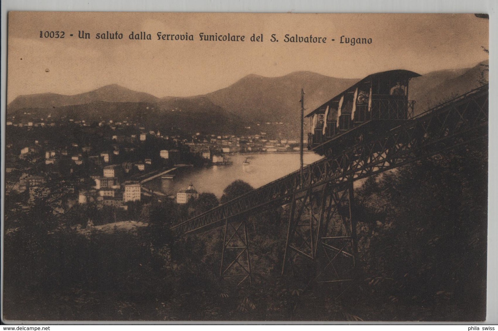 Un Saluto Dalla Ferrovia Funicolare Del S. Salvatore - Lugano - Lugano