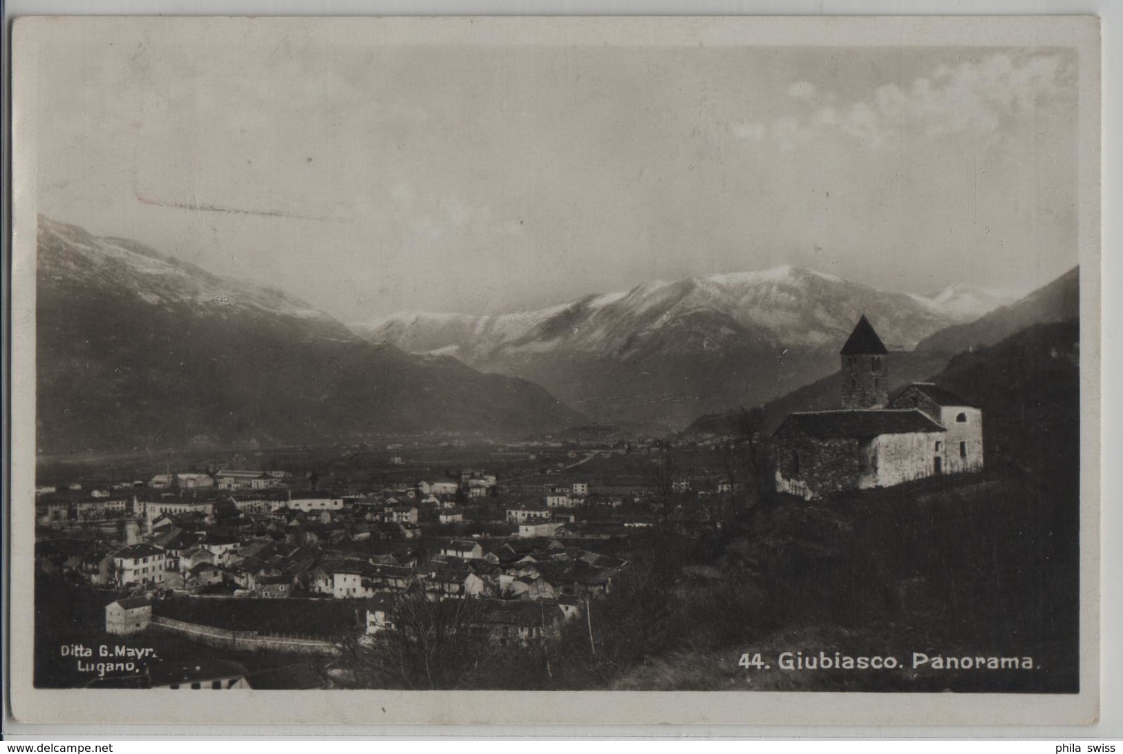 Giubiasco - Panorama Generale - Photo: Ditta G. Mayr No. 44 - Giubiasco