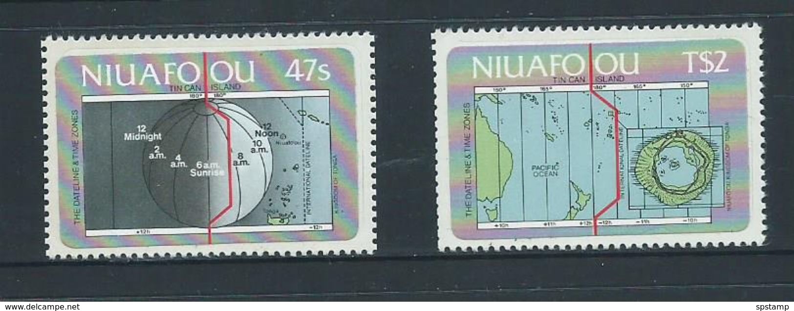 Tonga Niuafo'ou 1984 Date Line Self Adhesive Set Of 2 MNH - Tonga (1970-...)