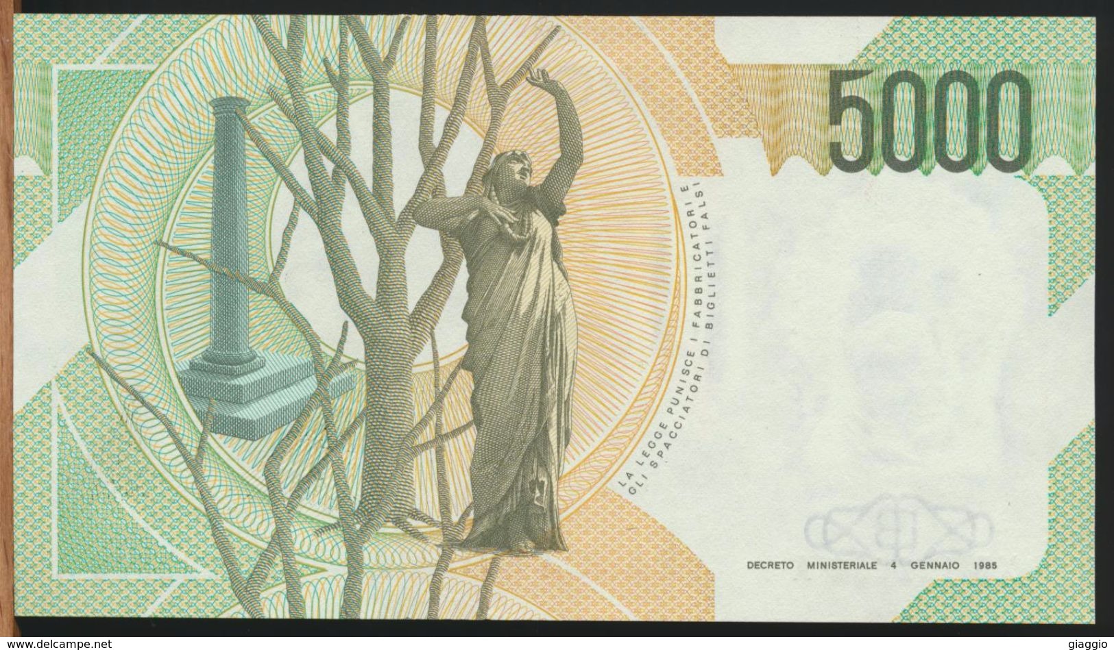 °°° ITALIA - 5000 LIRE BELLINI 25/07/2001 SERIE XD SERIE SPECIALE FDS/UNC °°° - 5000 Liras