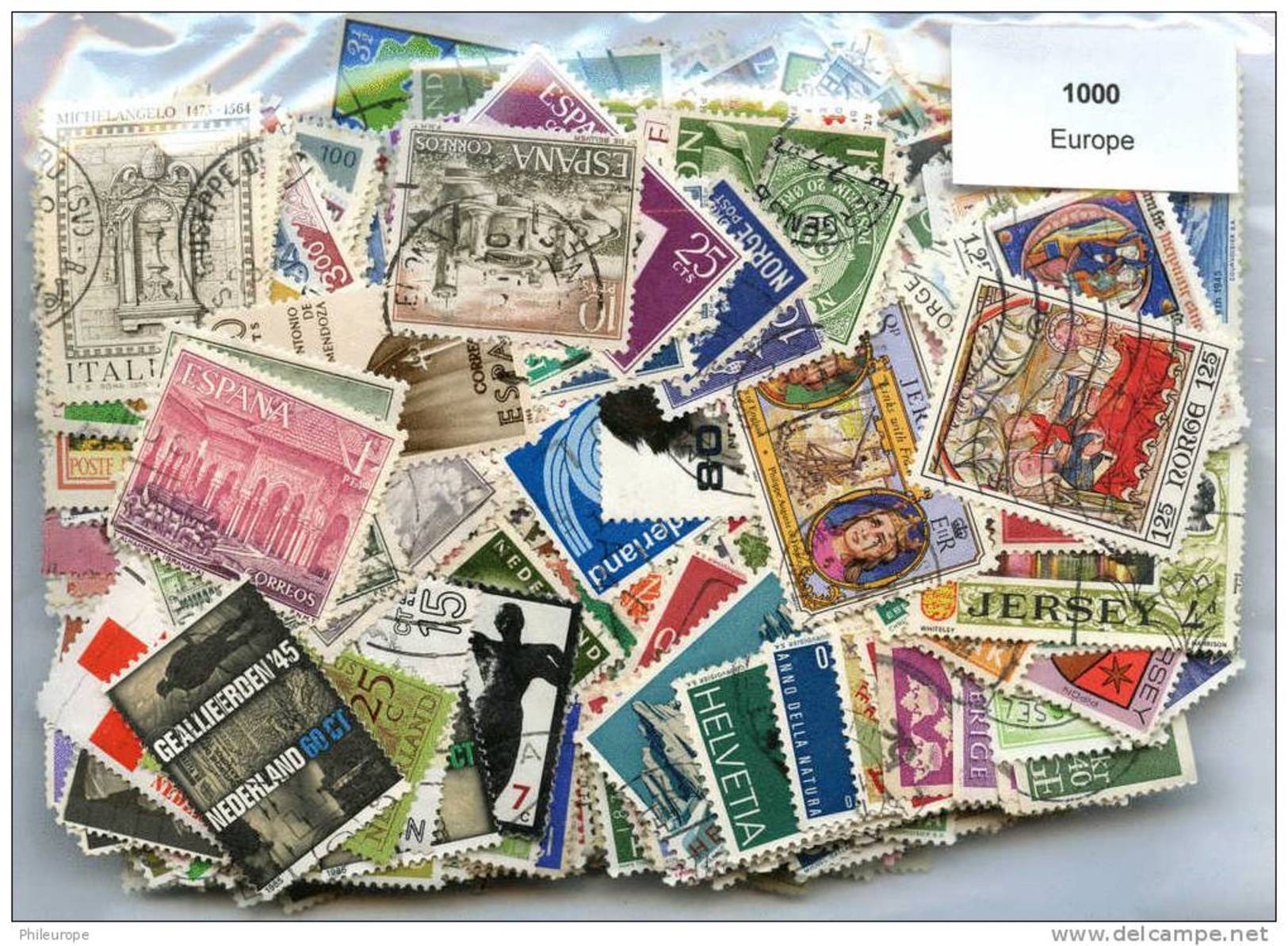 1000 Timbres Thème Europe - Vrac (min 1000 Timbres)