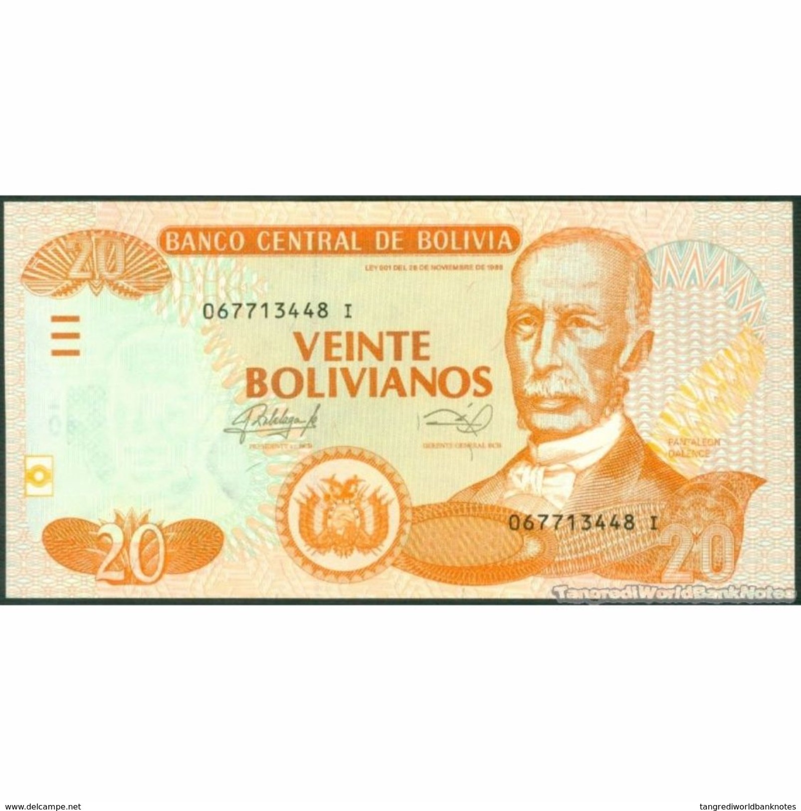 TWN - BOLIVIA 239A - 20 Bolivianos 28.11.1986 (2013) Serie I - Printer: DLR UNC - Bolivia