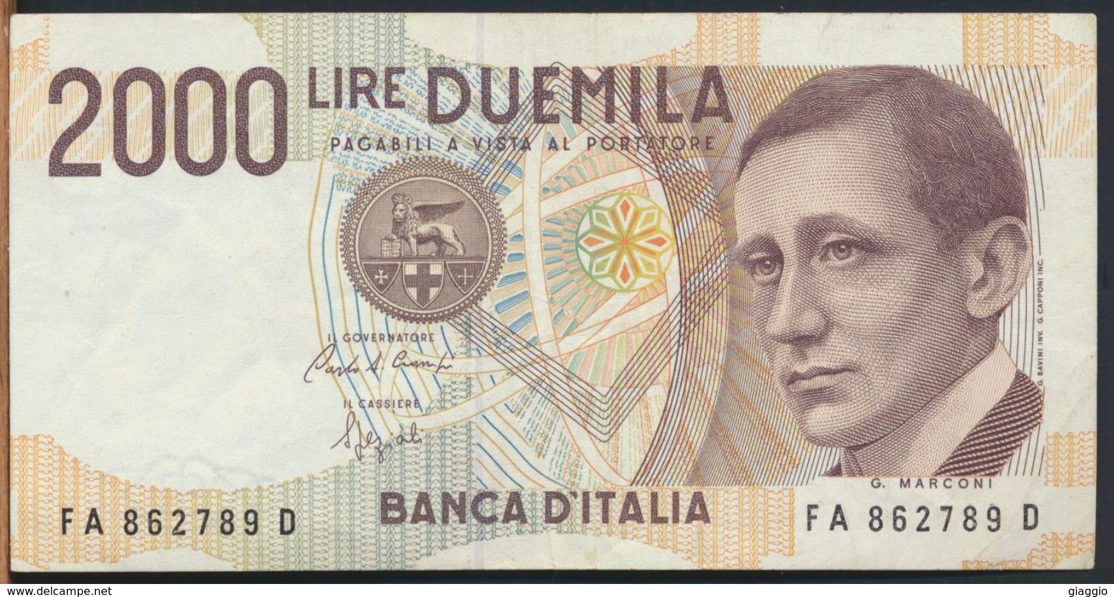 °°° ITALIA - 2000 LIRE G. MARCONI 24/10/1990 SERIE FA °°° - 2000 Lire