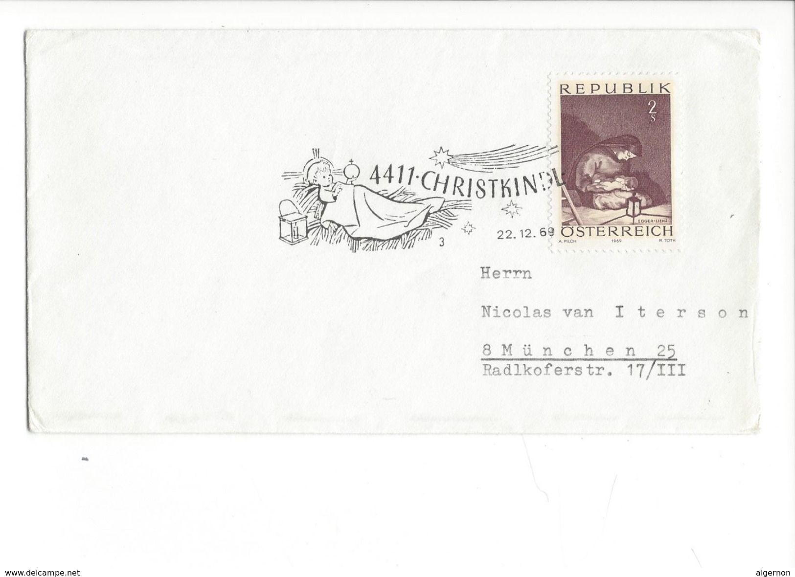 18100 - Cover Christkindl 22.12.1969 Pour Münschen 25 - Noël