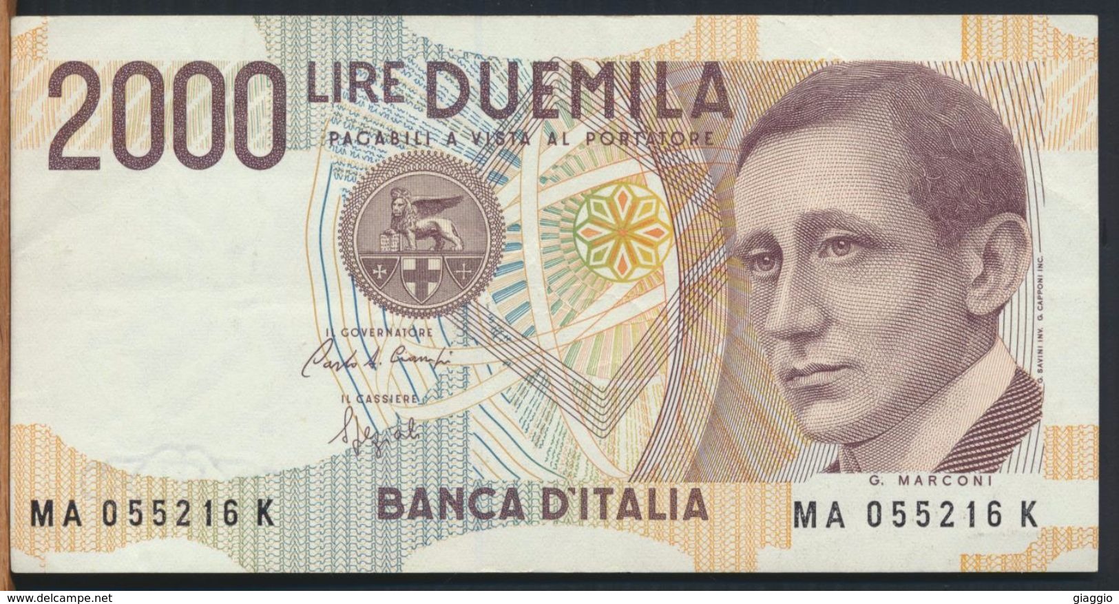 °°° ITALIA - 2000 LIRE G. MARCONI 24/10/1990 SERIE MA °°° - 2.000 Lire
