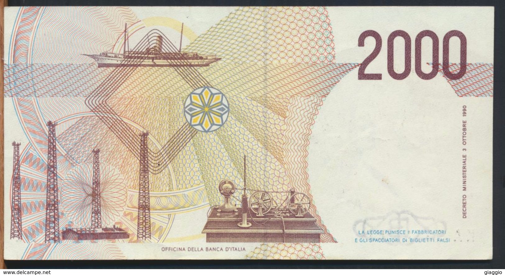 °°° ITALIA - 2000 LIRE G. MARCONI 24/10/1990 SERIE KA °°° - 2000 Lire