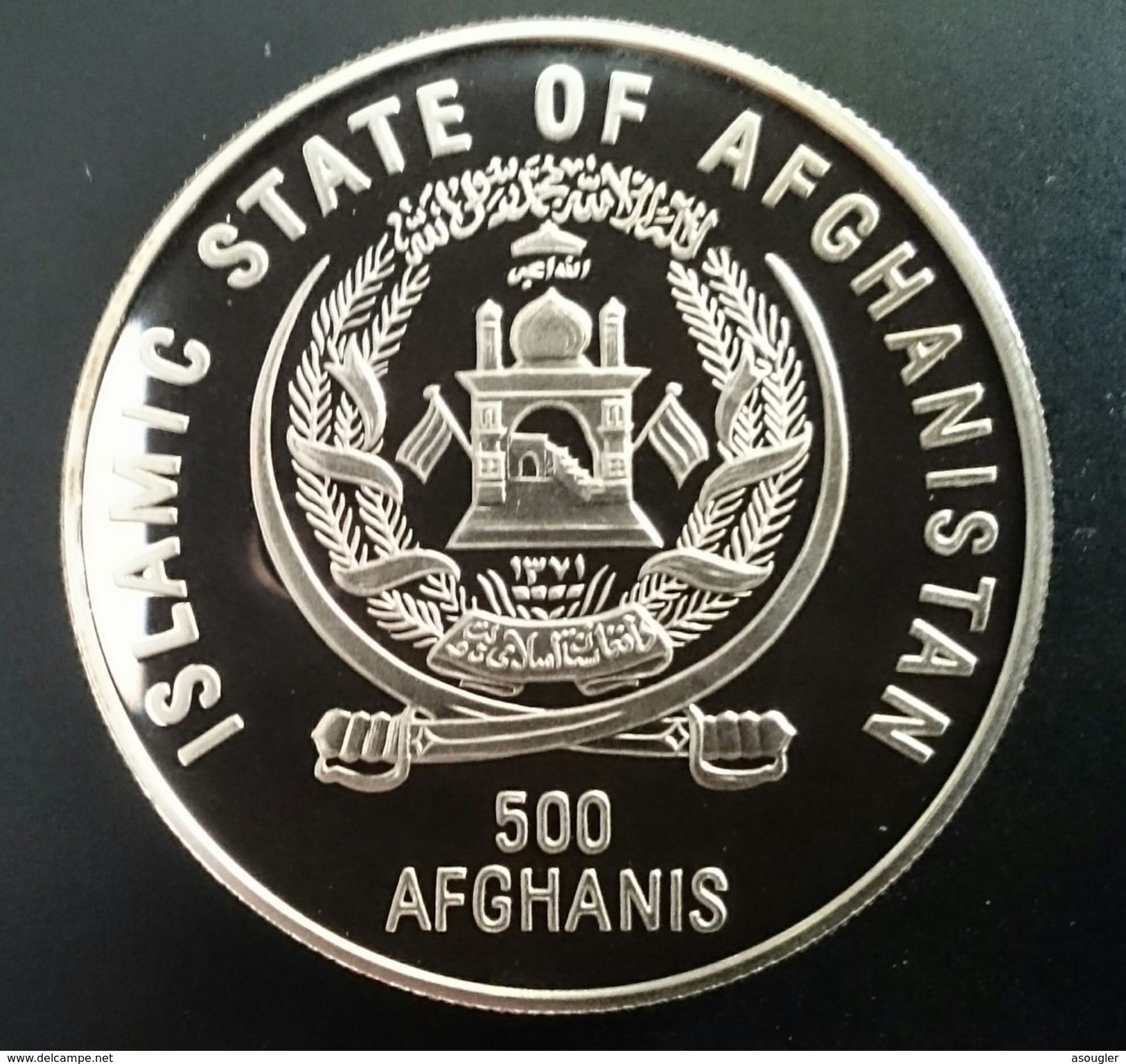 AFGHANISTAN 500 AFGHANIS 1995 SILVER PROOF "50th Anniversary United Nations" Free Shipping Via Registered Air Mail - Afghanistan