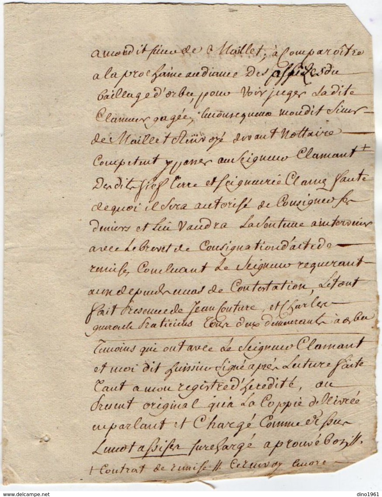 VP11.443 ALENCON - Acte De 1787- Entre Mrs De MAILLET Chevalier Seigneur De FRIARDEL & DOUVILLE Contre Le Comte De PALLU - Cachets Généralité