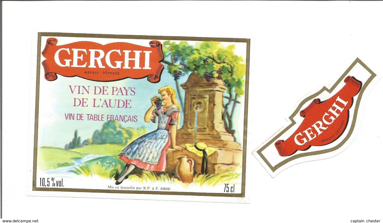 Etiquette De VIN De PAYS De L'AUDE - GERGHI - Rode Wijn