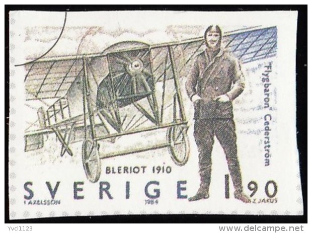 SWEDEN - Scott #1516c Swedish Aviation History / Used Imperf. Stamp - Covers & Documents