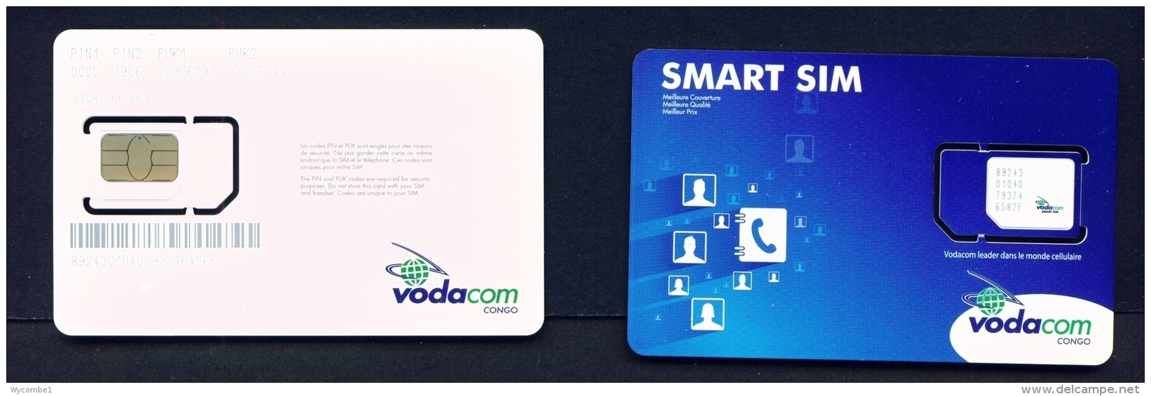 CONGO DR (KINSHASA)  - Mint Unused SIM Phonecard  Vodacom  Stock Scan - Congo