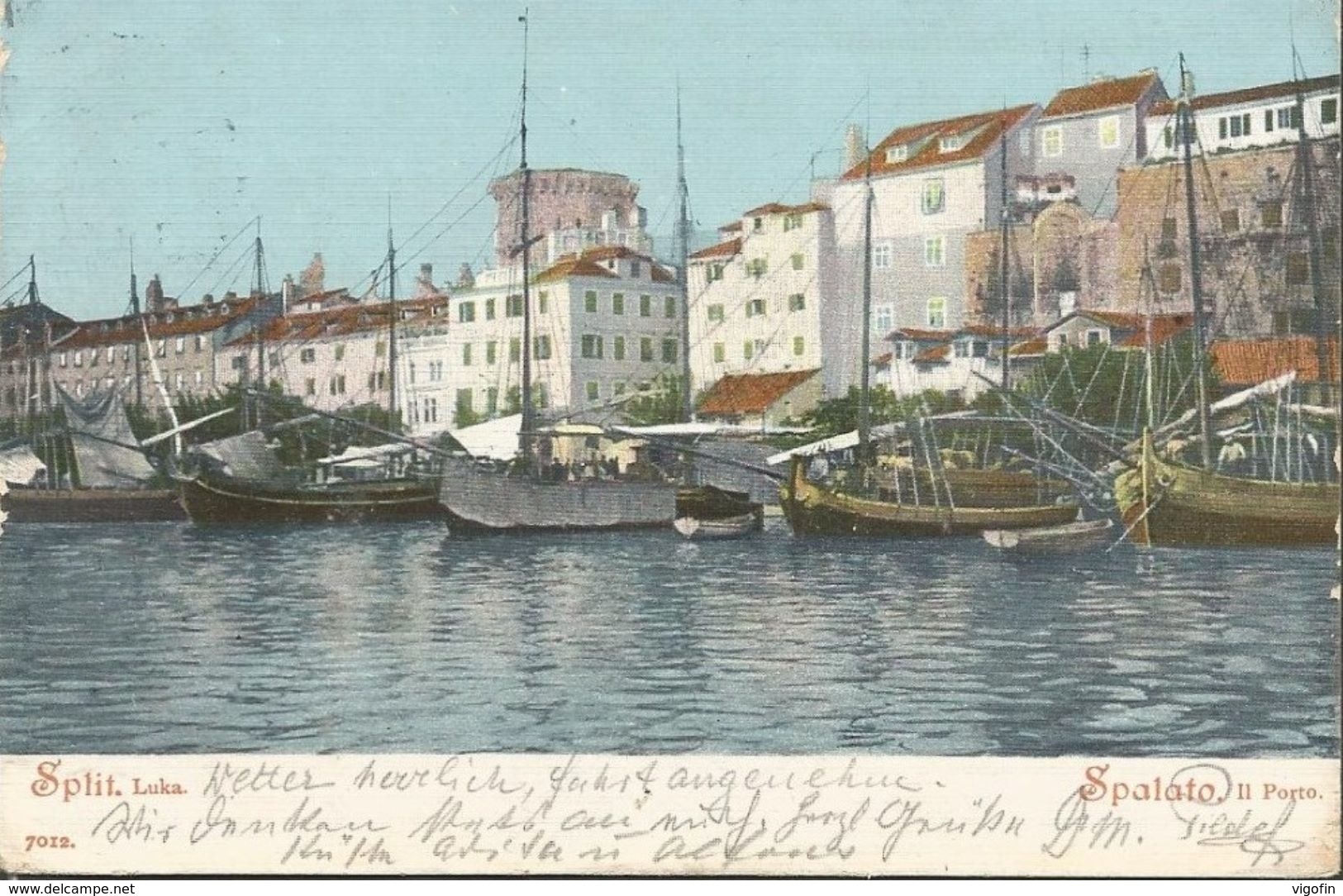 SPLIT SPALATO DALMACIJA HRVATSKA CROATIA, PC, Circulated 1905 - Kroatien